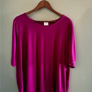 Cupio Women's Plus Magenta Short Sleeve Lightweight Top, Size 3X